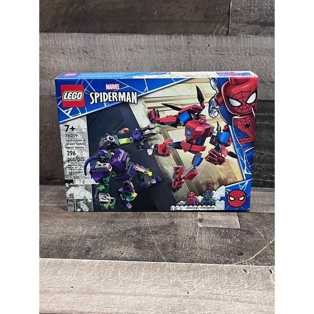 LEGO Marvel Spider-Man & Green Goblin Mech Battle 76219 Building Toy Set 296 Pcs